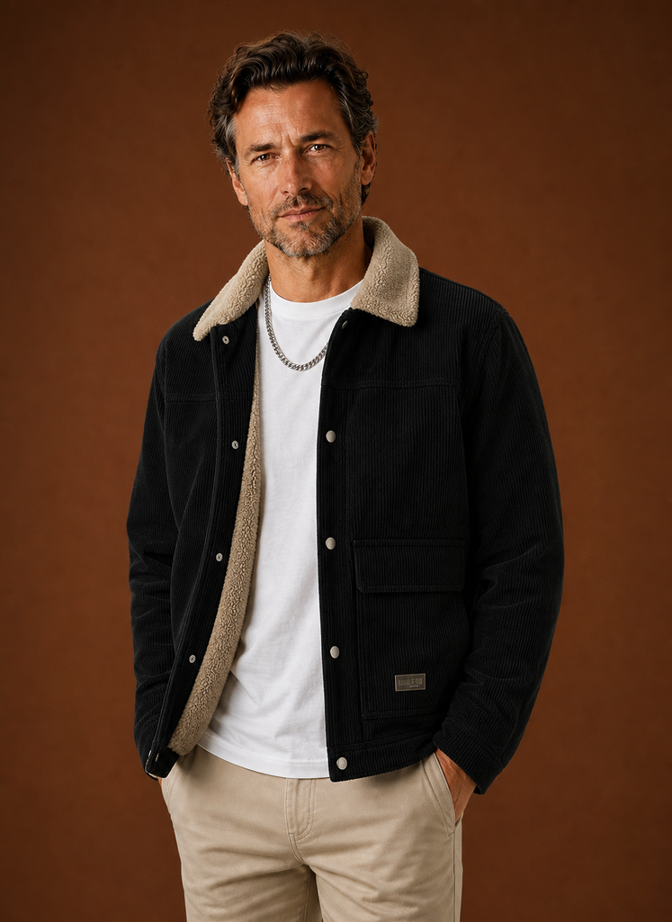 Areleon – Corduroy Sherpa-Lined Winter Jacket | Cozy Layer