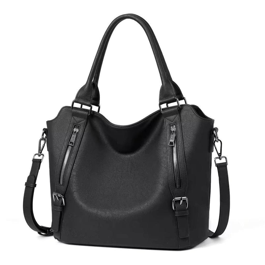 Marcella – Faux Leather Shoulder Bag | Zip Top with Adjustable Strap