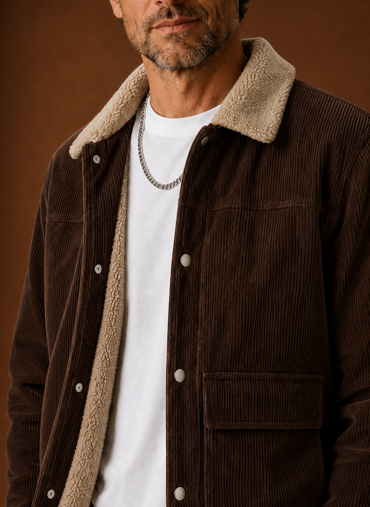 Areleon – Corduroy Sherpa-Lined Winter Jacket | Cozy Layer