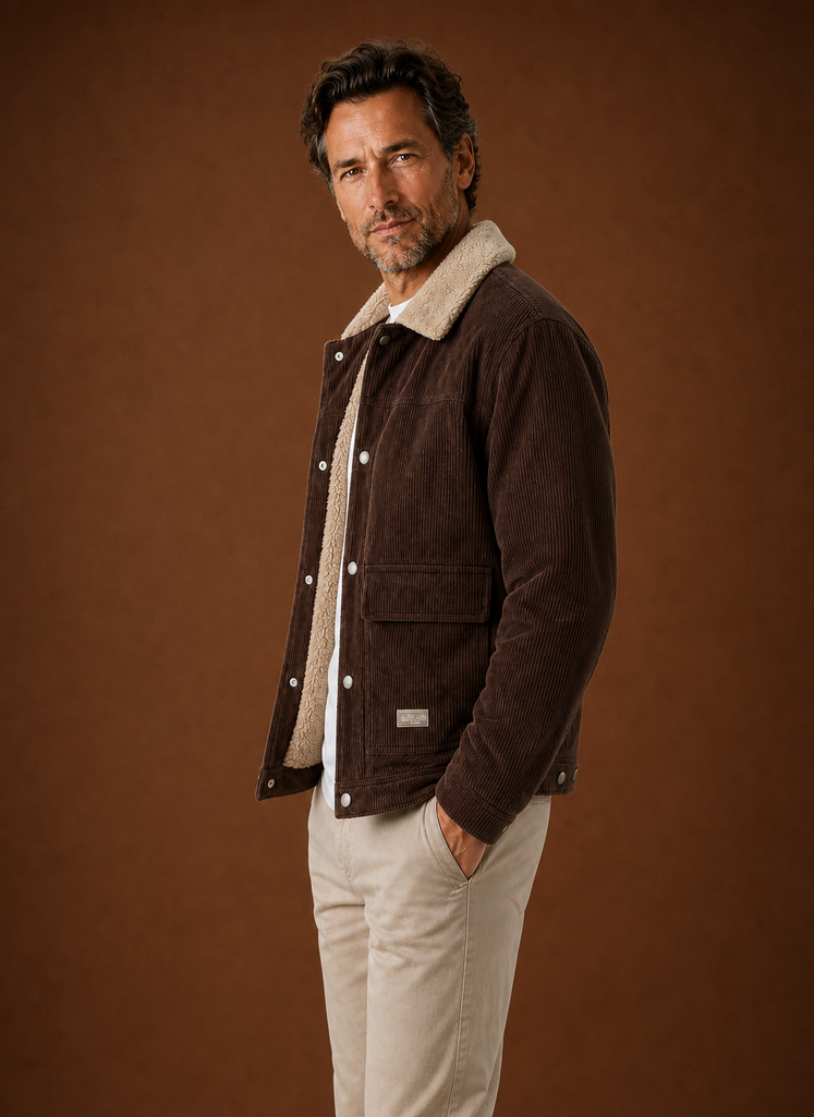 Areleon – Corduroy Sherpa-Lined Winter Jacket | Cozy Layer