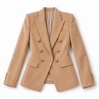 Marceline – Double-Breasted Blazer | Gold Button Tailored Layer