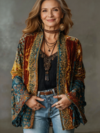 Liora – Bohemian Kimono Jacket, Burgundy - Cole & May