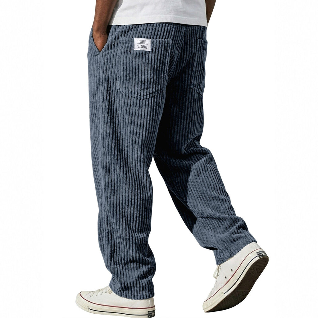 Marcus retro corduroy straight-leg pants by Cole & May - fabric detail