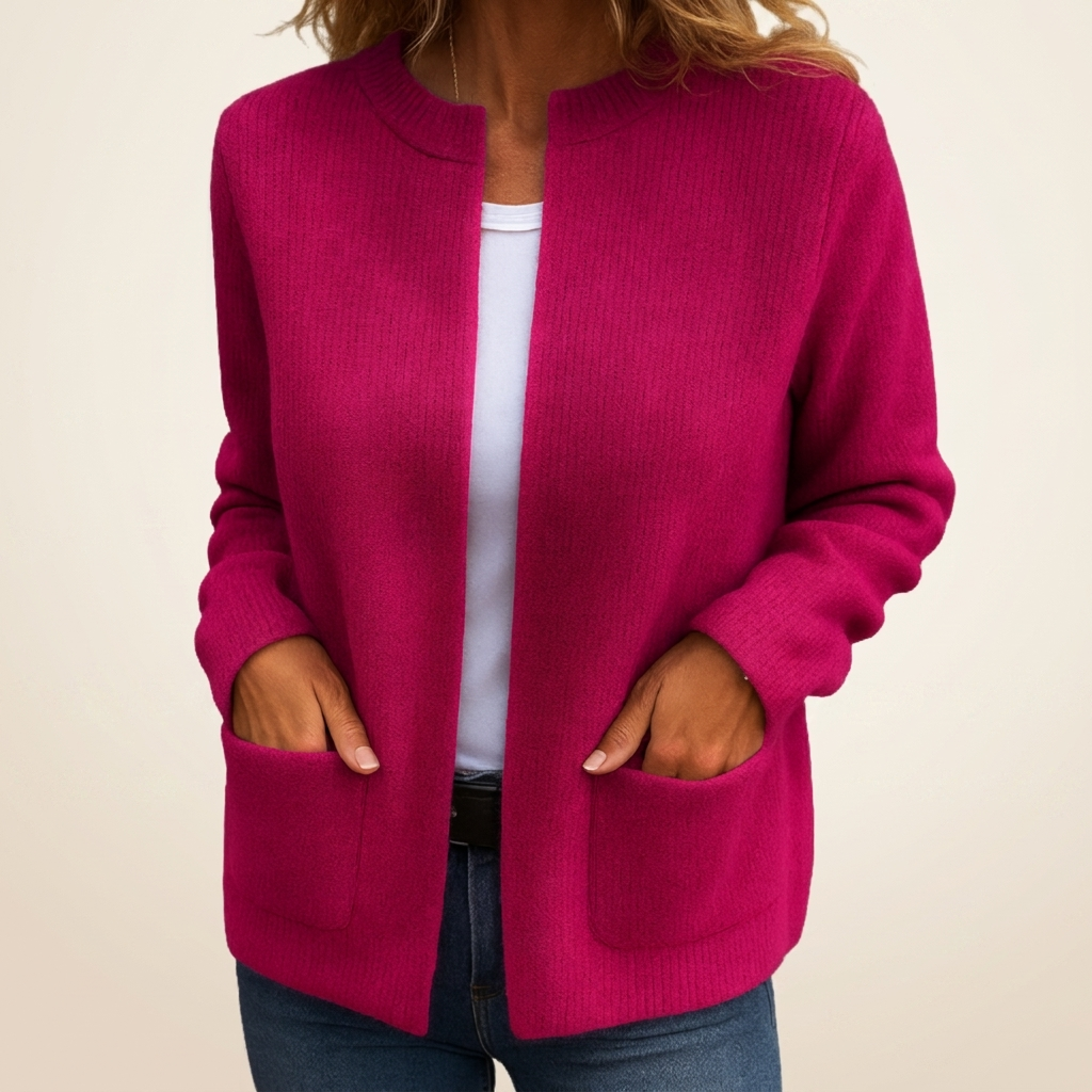 Maeve – Soft Knit Zip-Up Cardigan | Relaxed Fit with Pockets