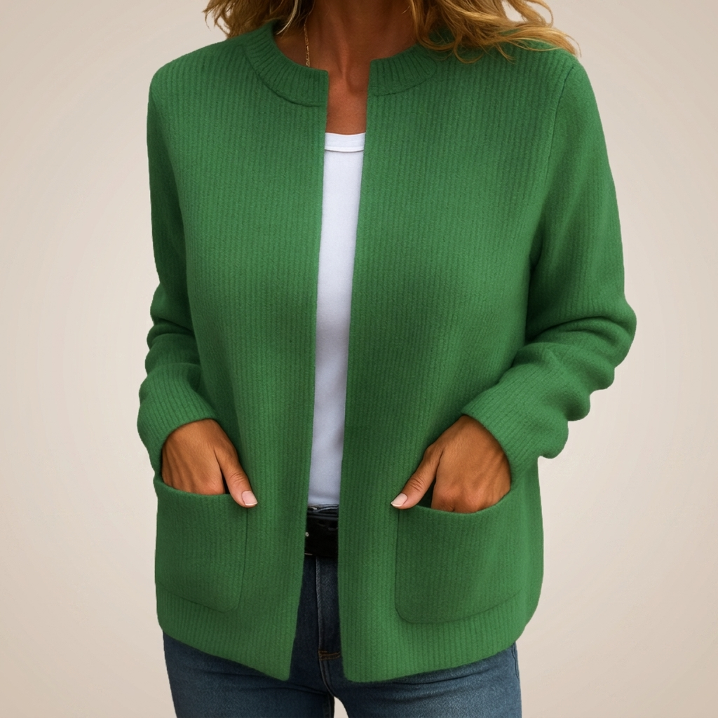 Maeve – Soft Knit Zip-Up Cardigan | Relaxed Fit with Pockets