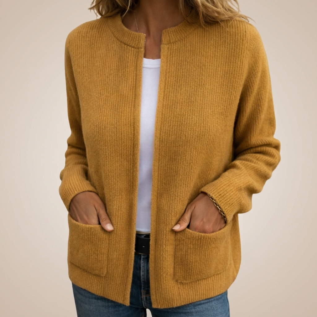 Maeve – Soft Knit Zip-Up Cardigan | Relaxed Fit with Pockets