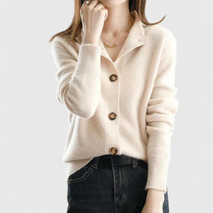 Adele – Refined Collared Cardigan | Soft Everyday Layer