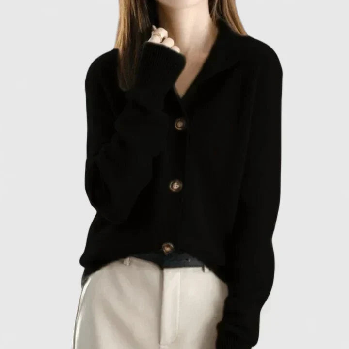 Adele – Refined Collared Cardigan | Soft Everyday Layer
