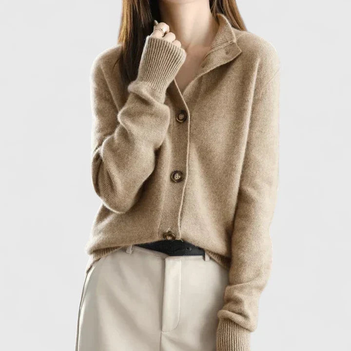 Adele – Refined Collared Cardigan | Soft Everyday Layer