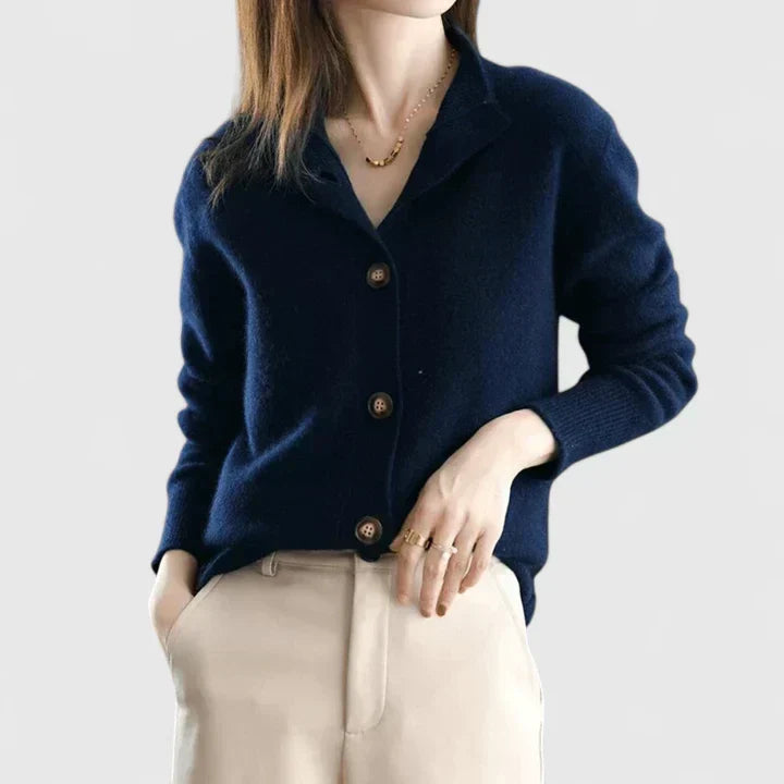 Adele – Refined Collared Cardigan | Soft Everyday Layer