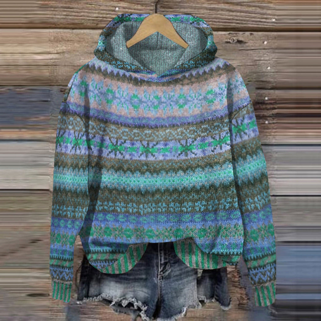 Judy – Printed Pullover Hoodie | Relaxed Fit for Layering