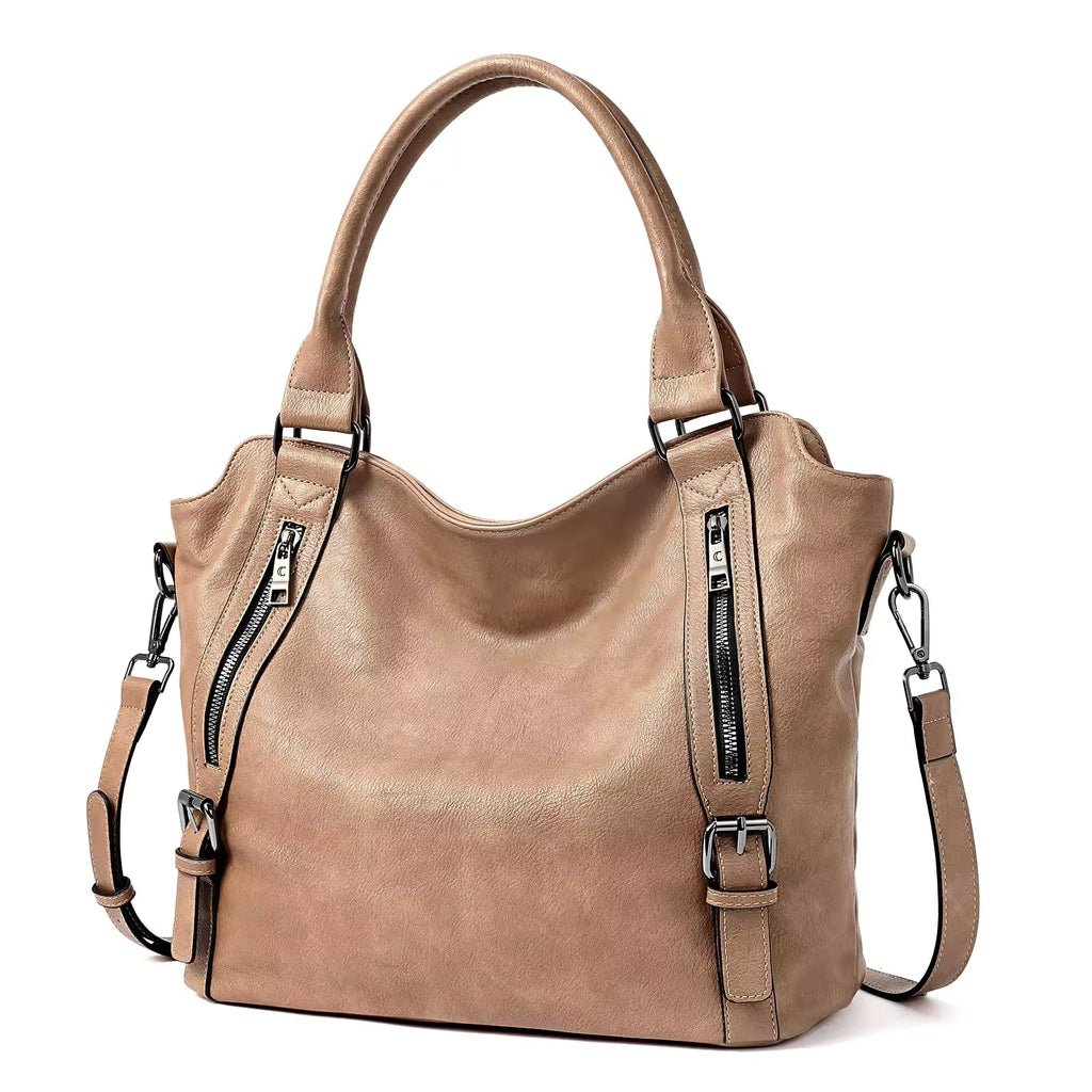 Marcella – Faux Leather Shoulder Bag | Zip Top with Adjustable Strap