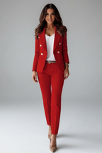 Women's Double-Breasted Suit Set | Blazer & Pants Two-Piece