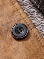 Men's Sherpa-Lined Winter Jacket | Stand Collar & Button Front