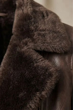 Rowan – Shearling Collar Leather Moto Jacket | Women's Winter Layer
