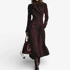 Mali – Suede Double-Breasted Trench Coat | Adjustable Cuffs