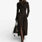 Mali – Suede Double-Breasted Trench Coat | Adjustable Cuffs