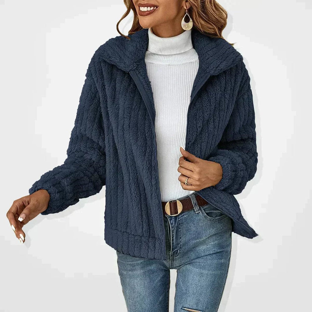 Roberta – Quilted Plush Fleece Jacket | Zip Up Layer for Cold Days
