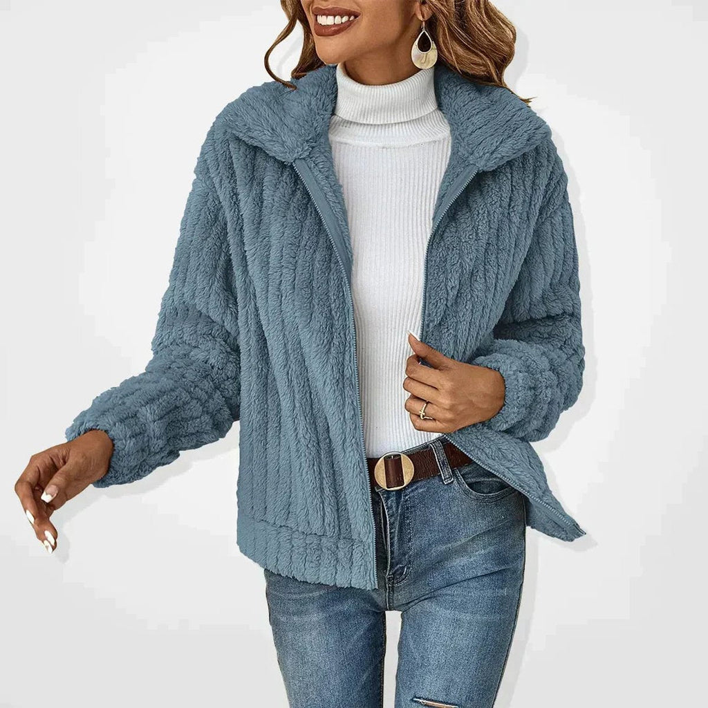 Roberta – Quilted Plush Fleece Jacket | Zip Up Layer for Cold Days